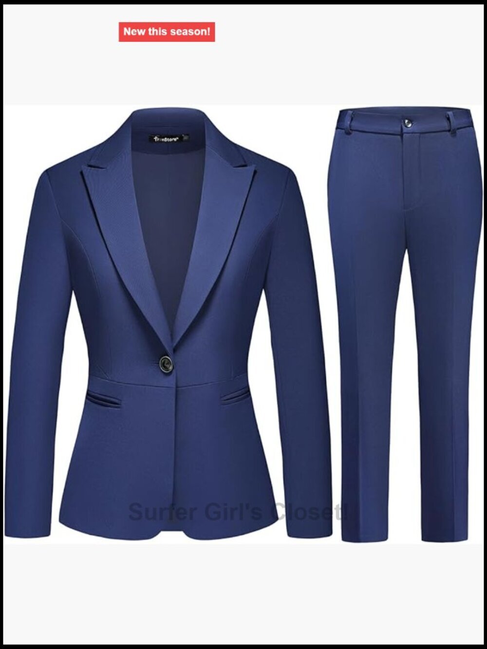 Women's 2 Piece Business Suit Set Slim Fit Pantsuit for Work